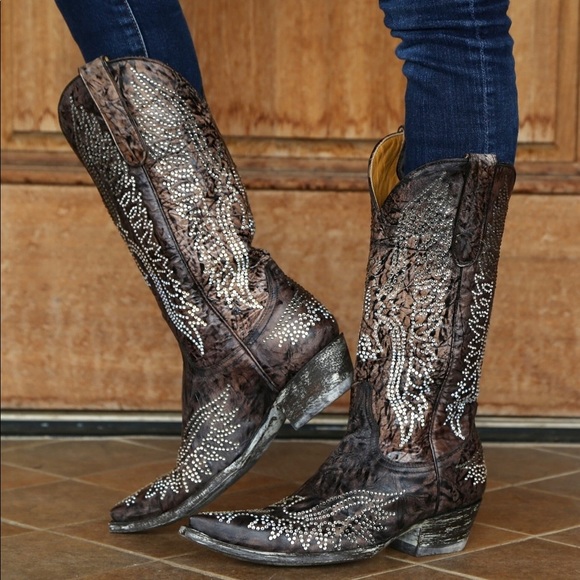 Old Gringo Eagle Crystal Swarovski Boots Size  6 - Picture 3 of 8